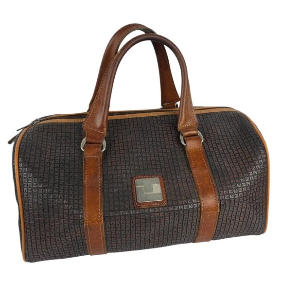 Vintage Ted Lapidus Leather Embossed Duffle Bag -Made in Paris - Picture 1 of 8